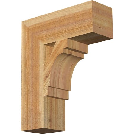 Merced Block Rough Sawn Bracket, Western Red Cedar, 6"W x 18"D x 22"H